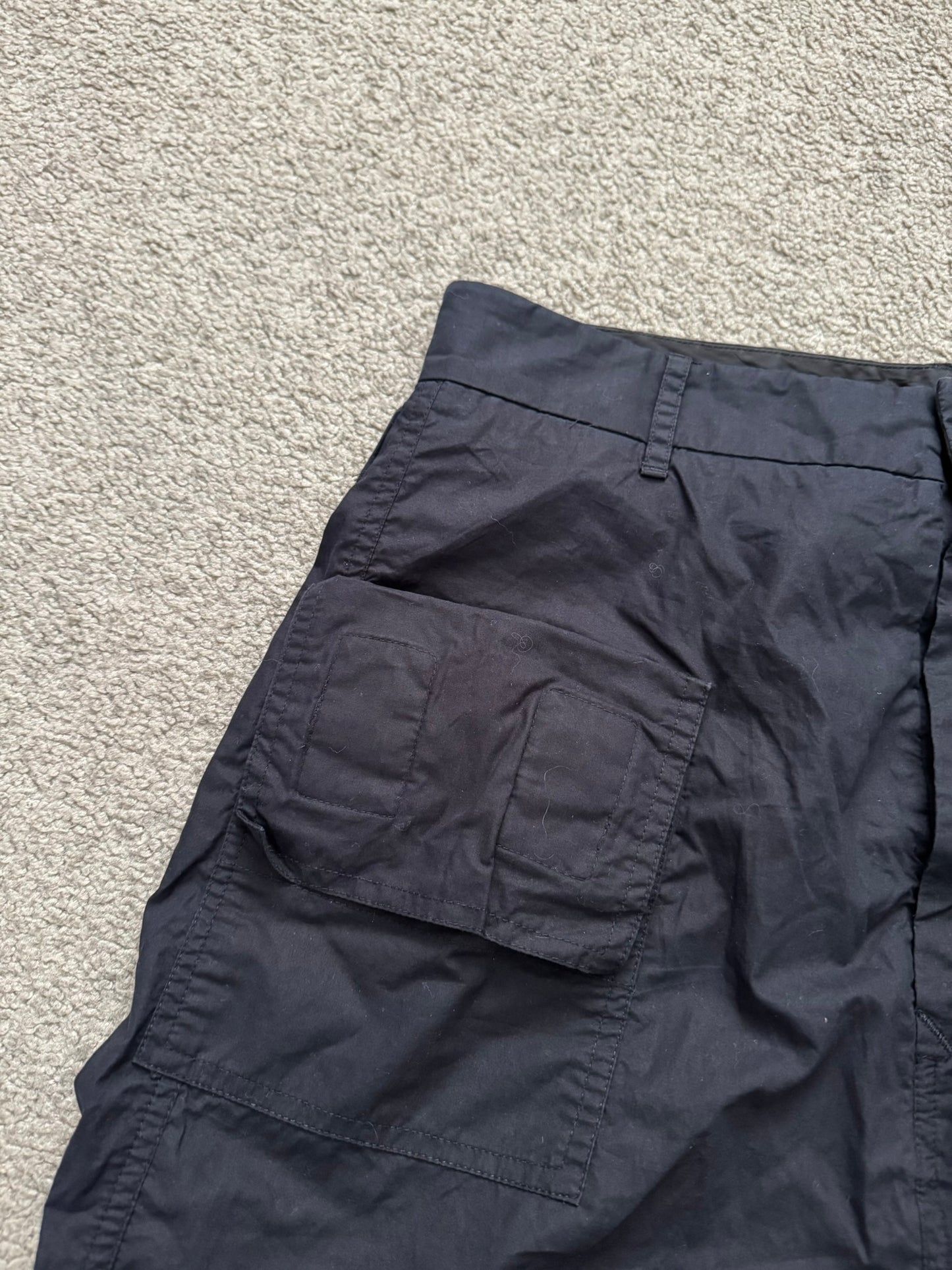 SS15 Rick Owens Mainline "Faun" Black Memphis Cargo Pods Shorts