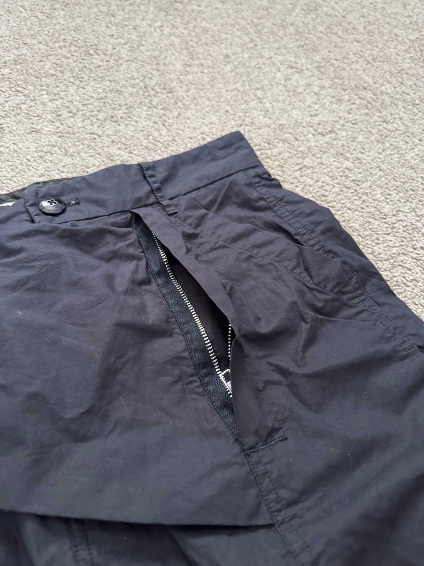 SS15 Rick Owens Mainline "Faun" Black Memphis Cargo Pods Shorts