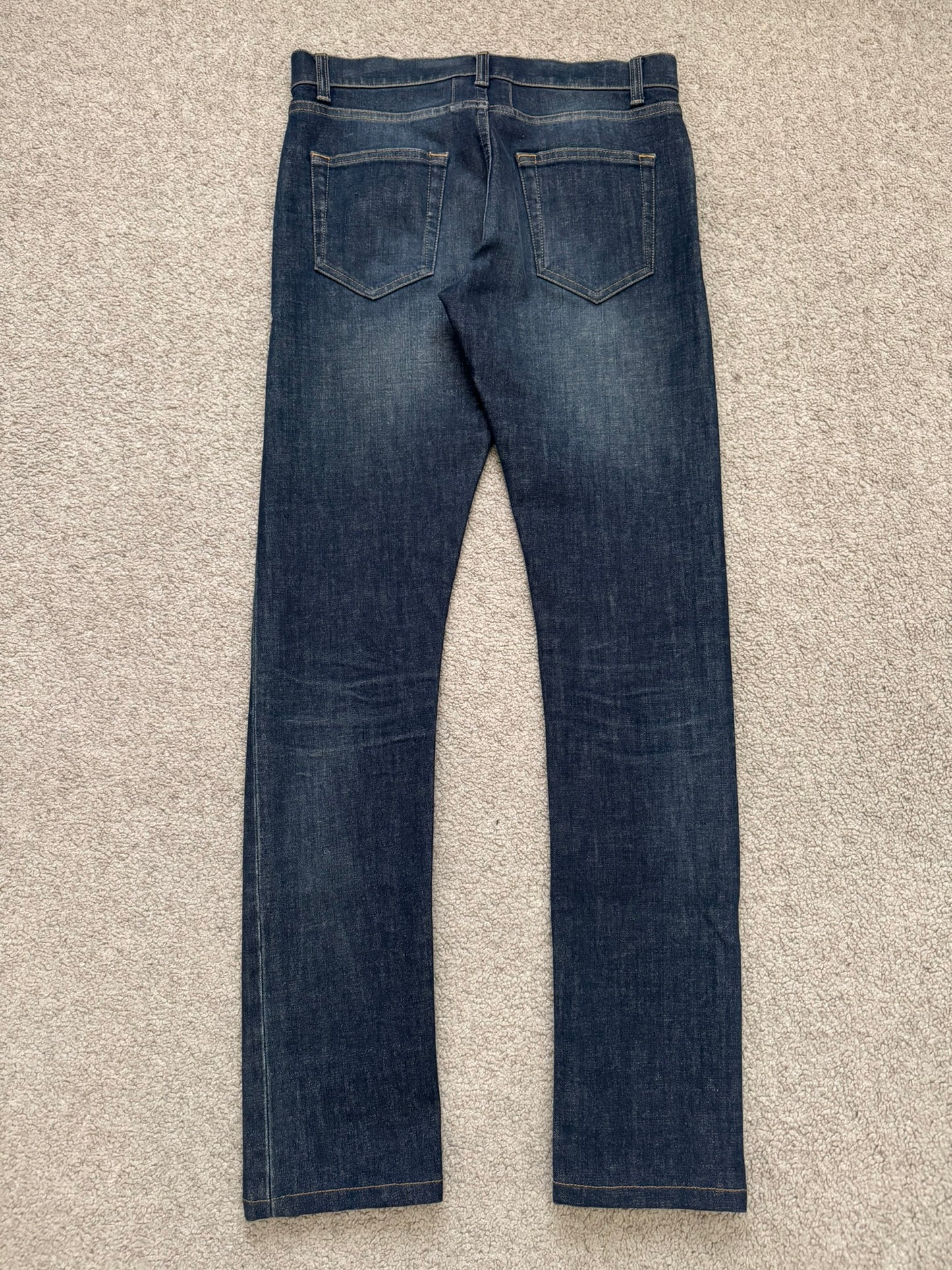 FW13 Saint Laurent by Hedi Slimane Dirty Blue D02 Denim Jeans