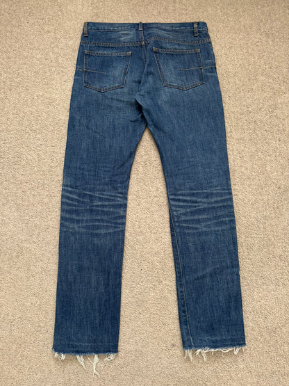 Dior Homme by Hedi Slimane MIJ Clawmark Blue Washed Denim Jeans