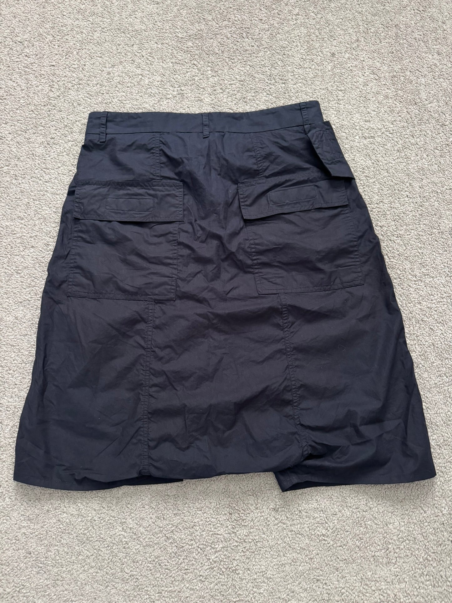 SS15 Rick Owens Mainline "Faun" Black Memphis Cargo Pods Shorts