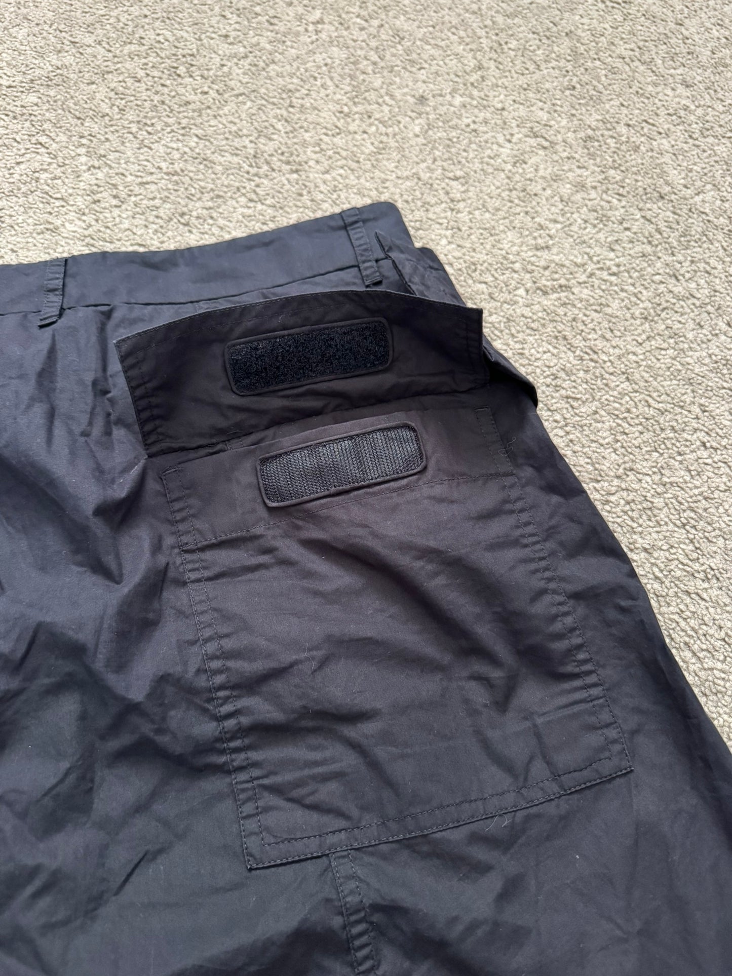 SS15 Rick Owens Mainline "Faun" Black Memphis Cargo Pods Shorts