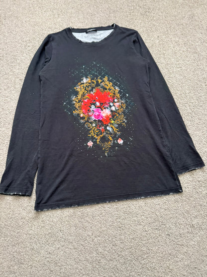 FW12 Balmain by Olivier Rousteing Floral Long Sleeve T Shirt
