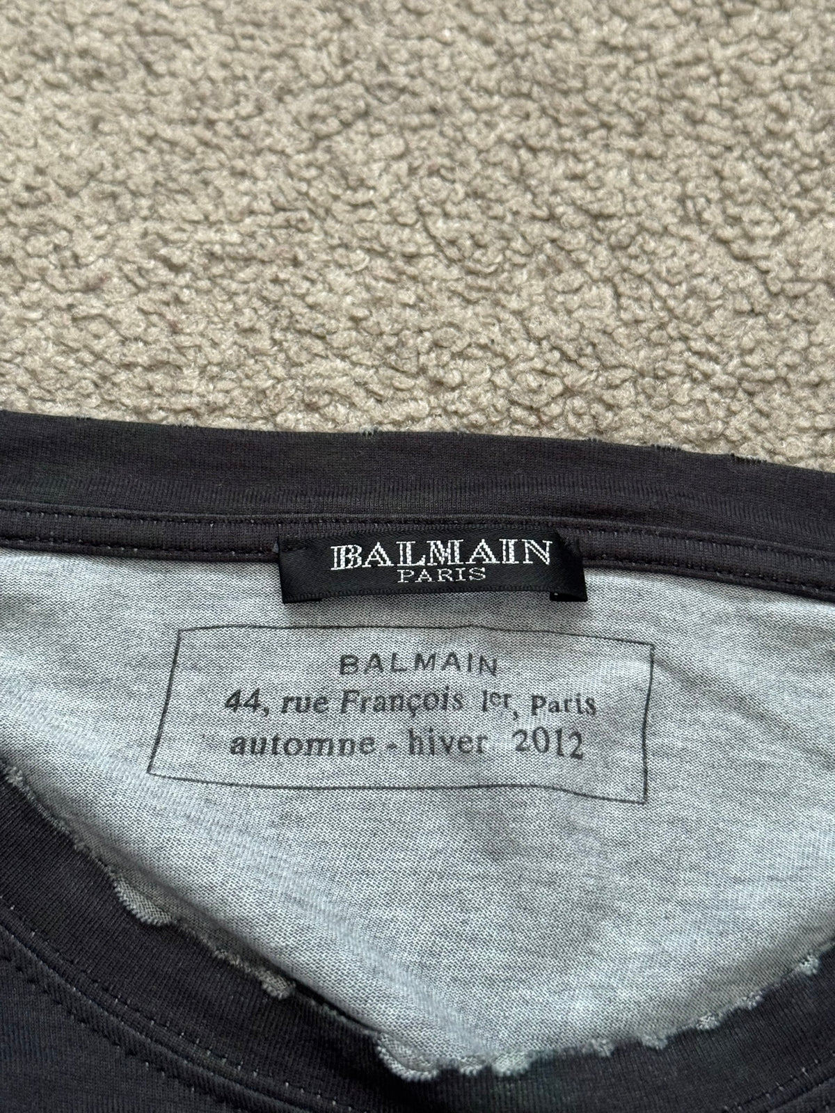 FW12 Balmain by Olivier Rousteing Floral Long Sleeve T Shirt