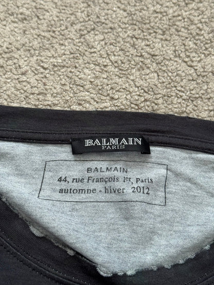 FW12 Balmain by Olivier Rousteing Floral Long Sleeve T Shirt