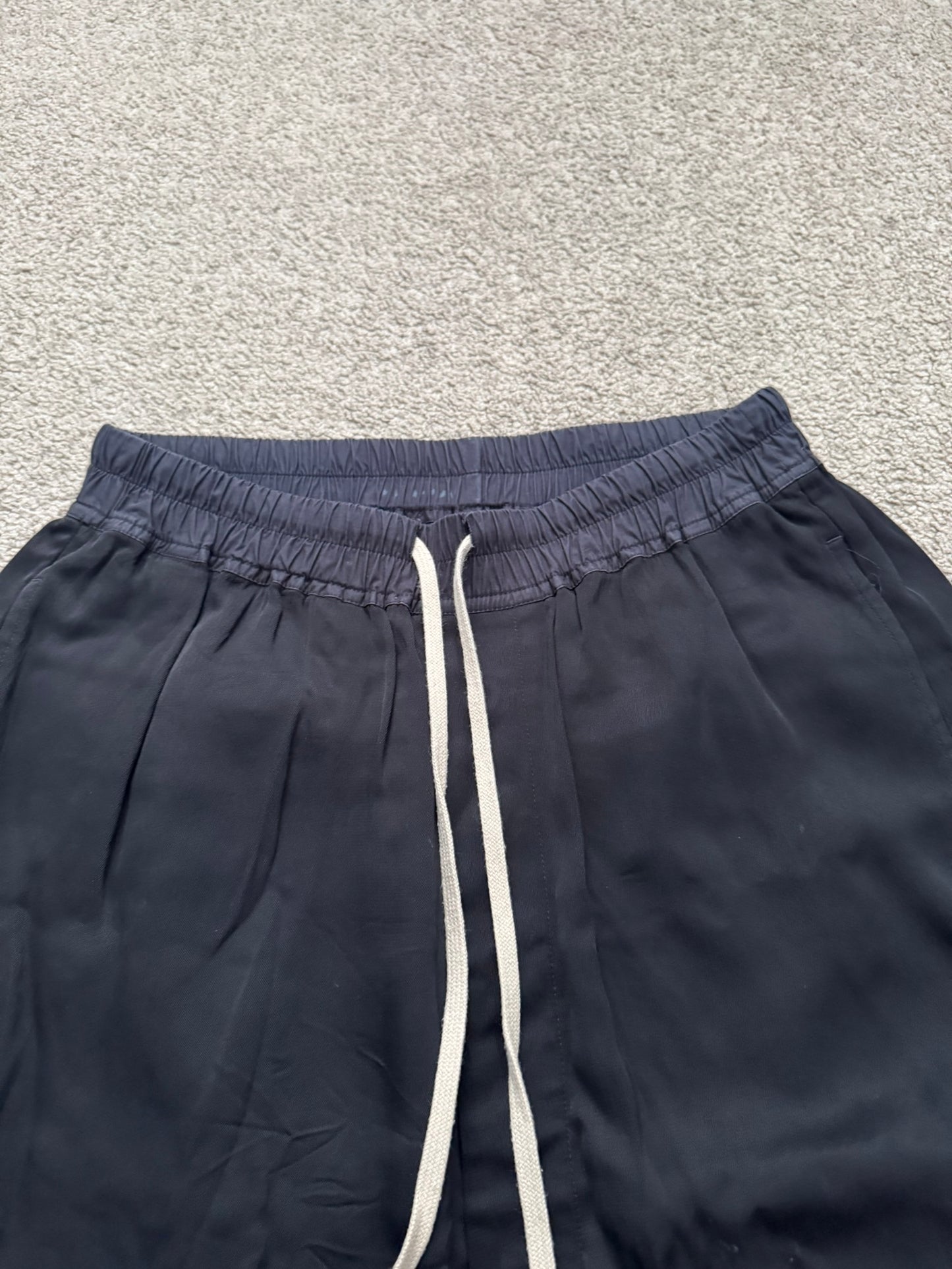 SS16 Rick Owens Mainline "Cyclops" Black Viscose Pods Shorts