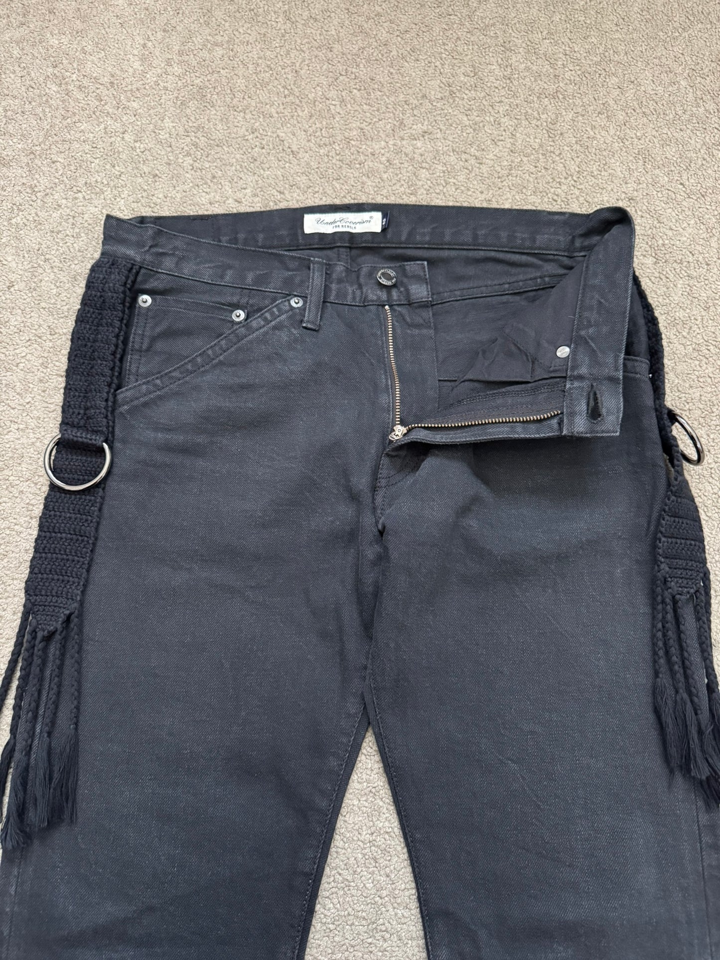 SS08 Undercover Fringe Tassel Lightning Bolt Denim Jeans