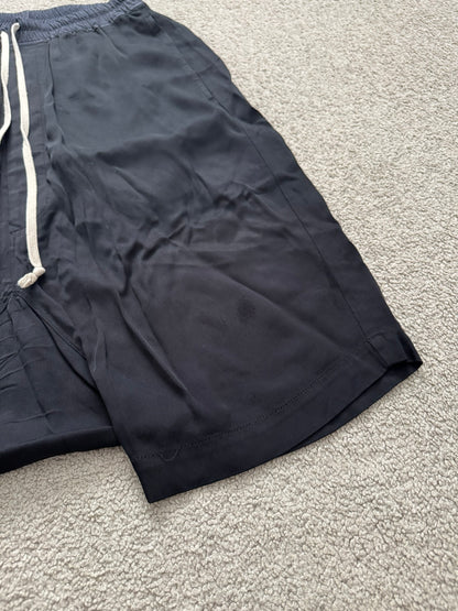 SS16 Rick Owens Mainline "Cyclops" Black Viscose Pods Shorts