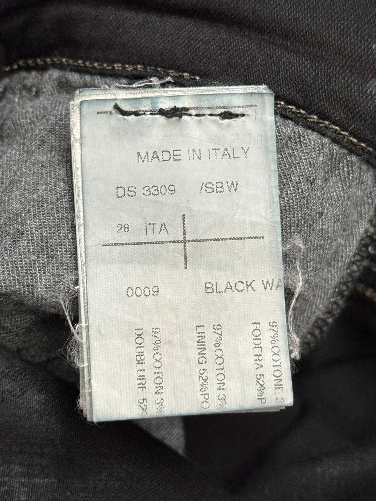 2000s Rick Owens DRKSHDW Black Waxed Torrance Cut Denim Jeans