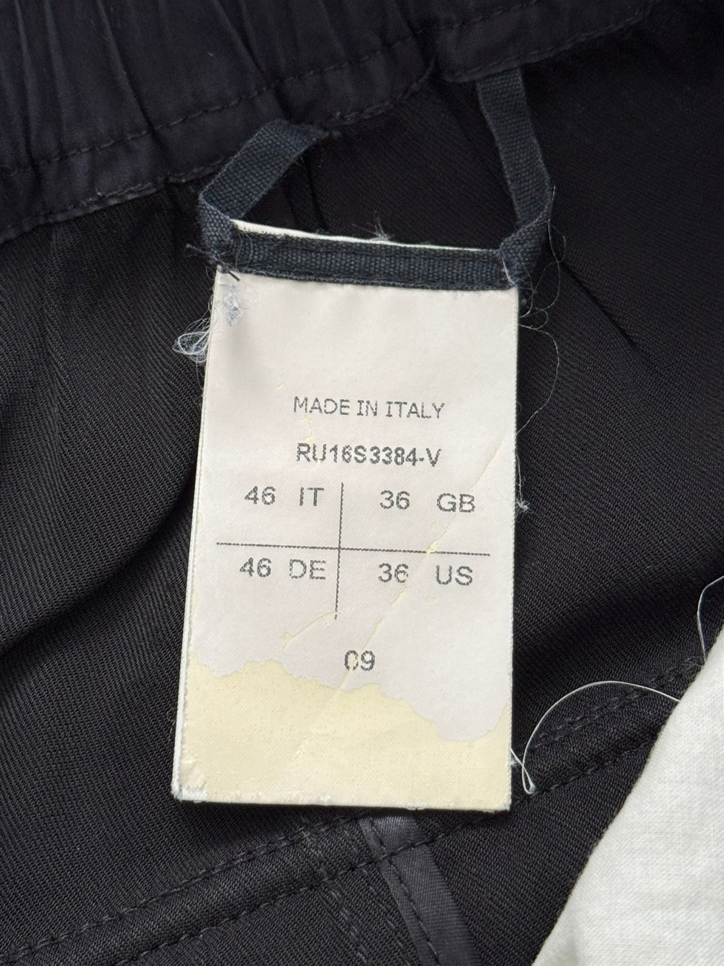 SS16 Rick Owens Mainline "Cyclops" Black Viscose Pods Shorts