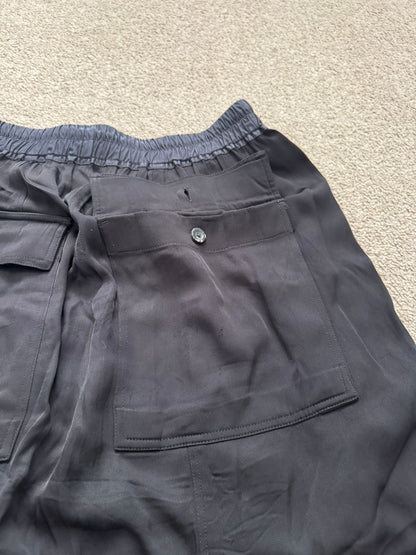 SS16 Rick Owens Mainline "Cyclops" Black Viscose Pods Shorts