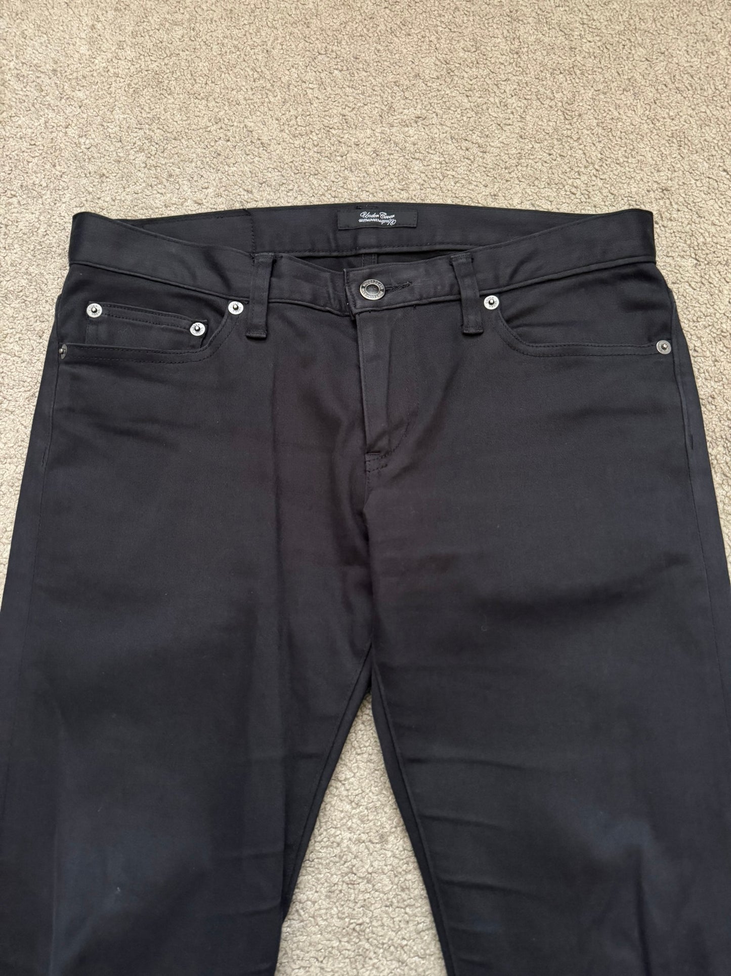 SS11 Undercover "Underman" Lightning Bolt Black Denim Jeans
