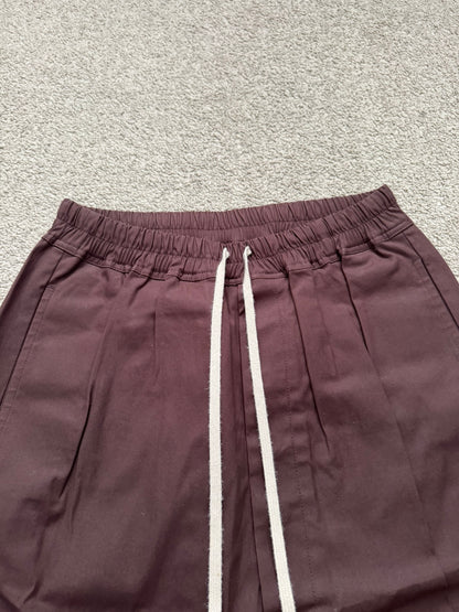 FW16 Rick Owens Mainline "Mastodon" Burgundy Pods Shorts