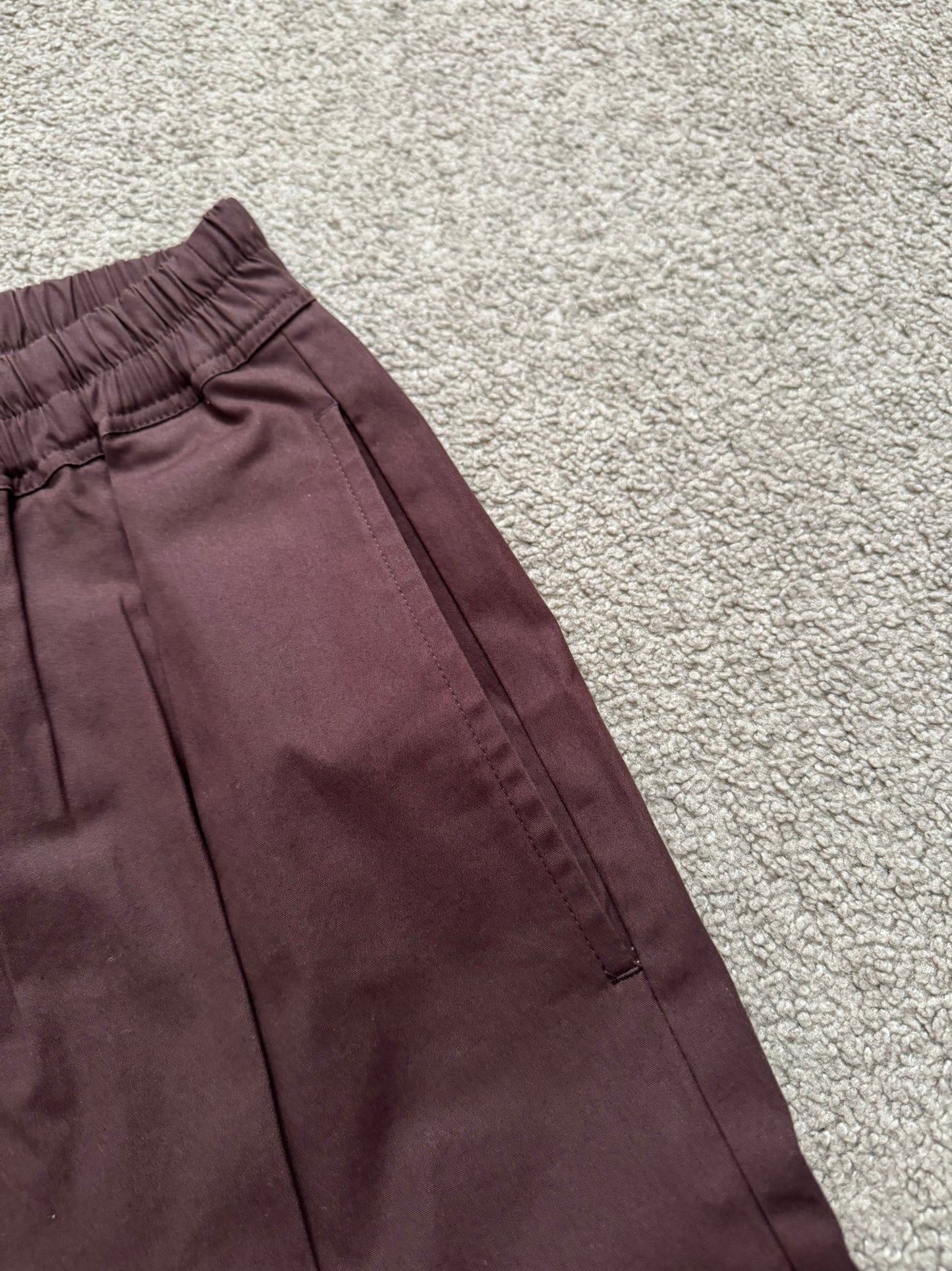 FW16 Rick Owens Mainline "Mastodon" Burgundy Pods Shorts
