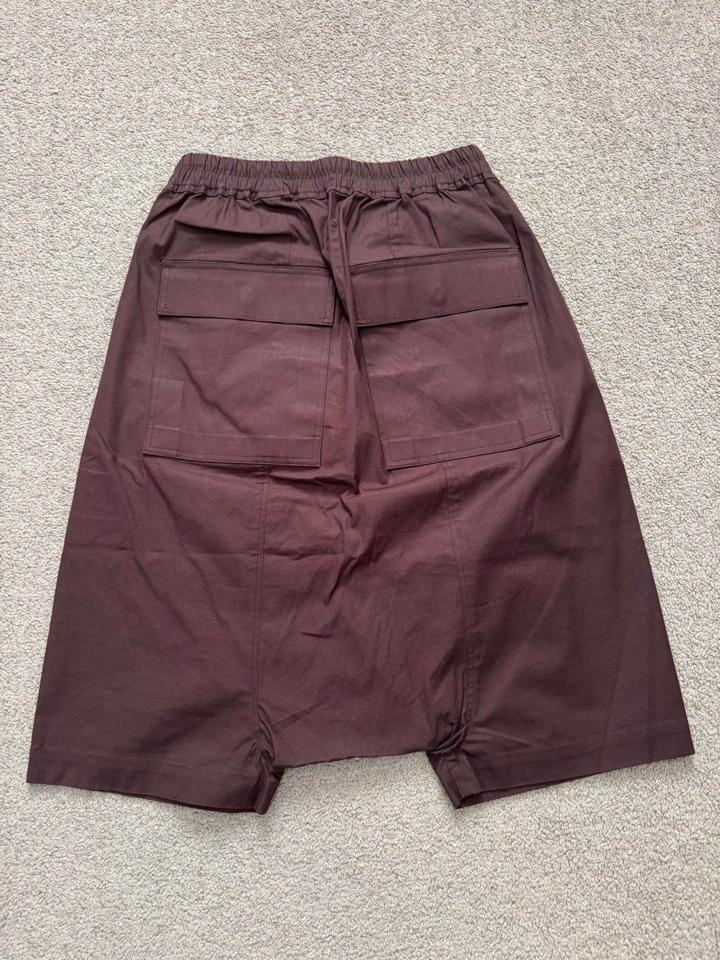 FW16 Rick Owens Mainline "Mastodon" Burgundy Pods Shorts