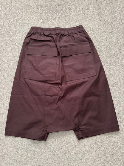 FW16 Rick Owens Mainline "Mastodon" Burgundy Pods Shorts