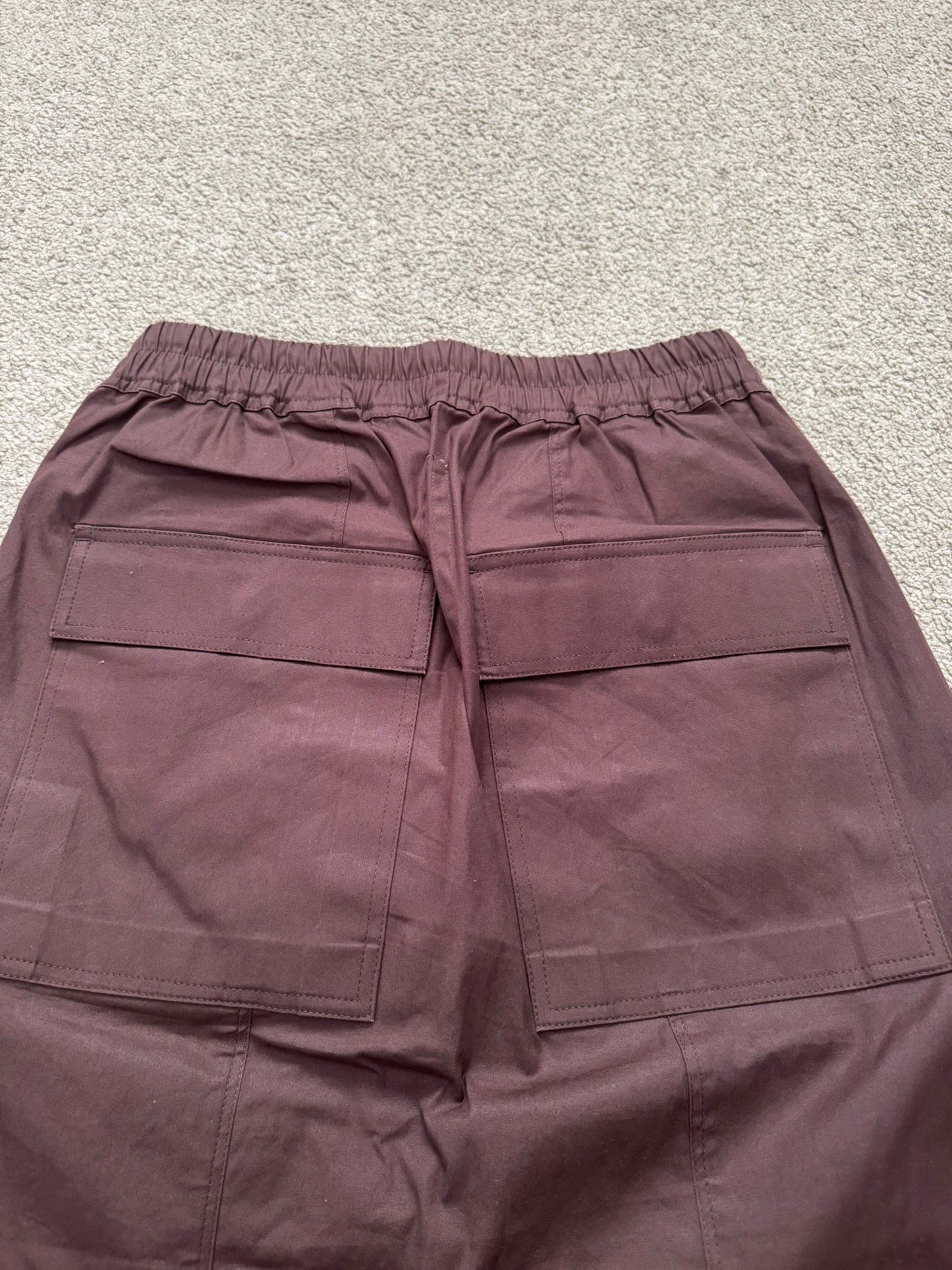 FW16 Rick Owens Mainline "Mastodon" Burgundy Pods Shorts