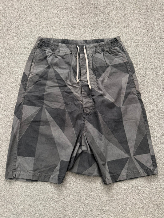 SS13 Rick Owens DRKSHDW "Island" Geo Camo Pods Shorts