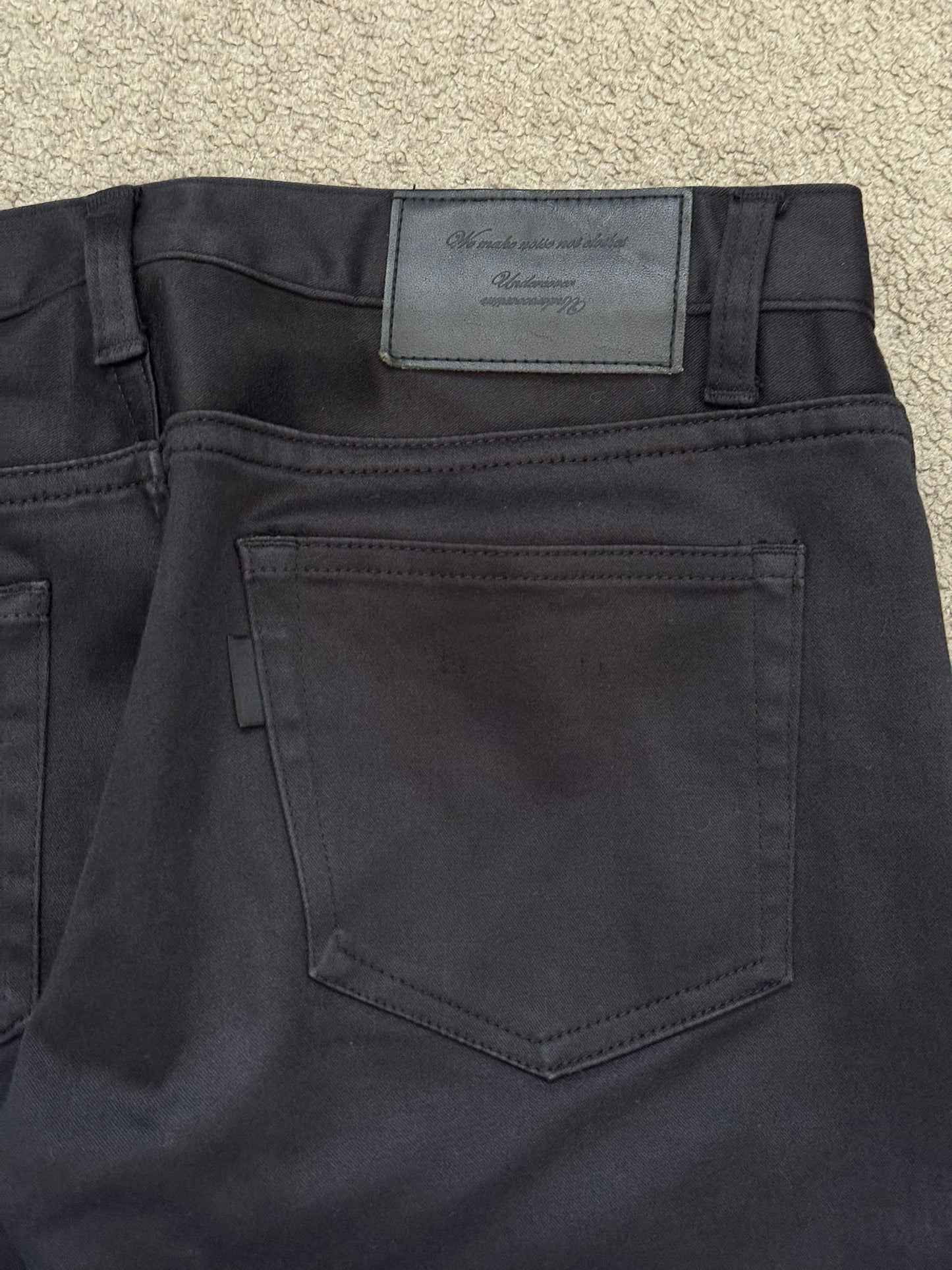 SS11 Undercover "Underman" Lightning Bolt Black Denim Jeans