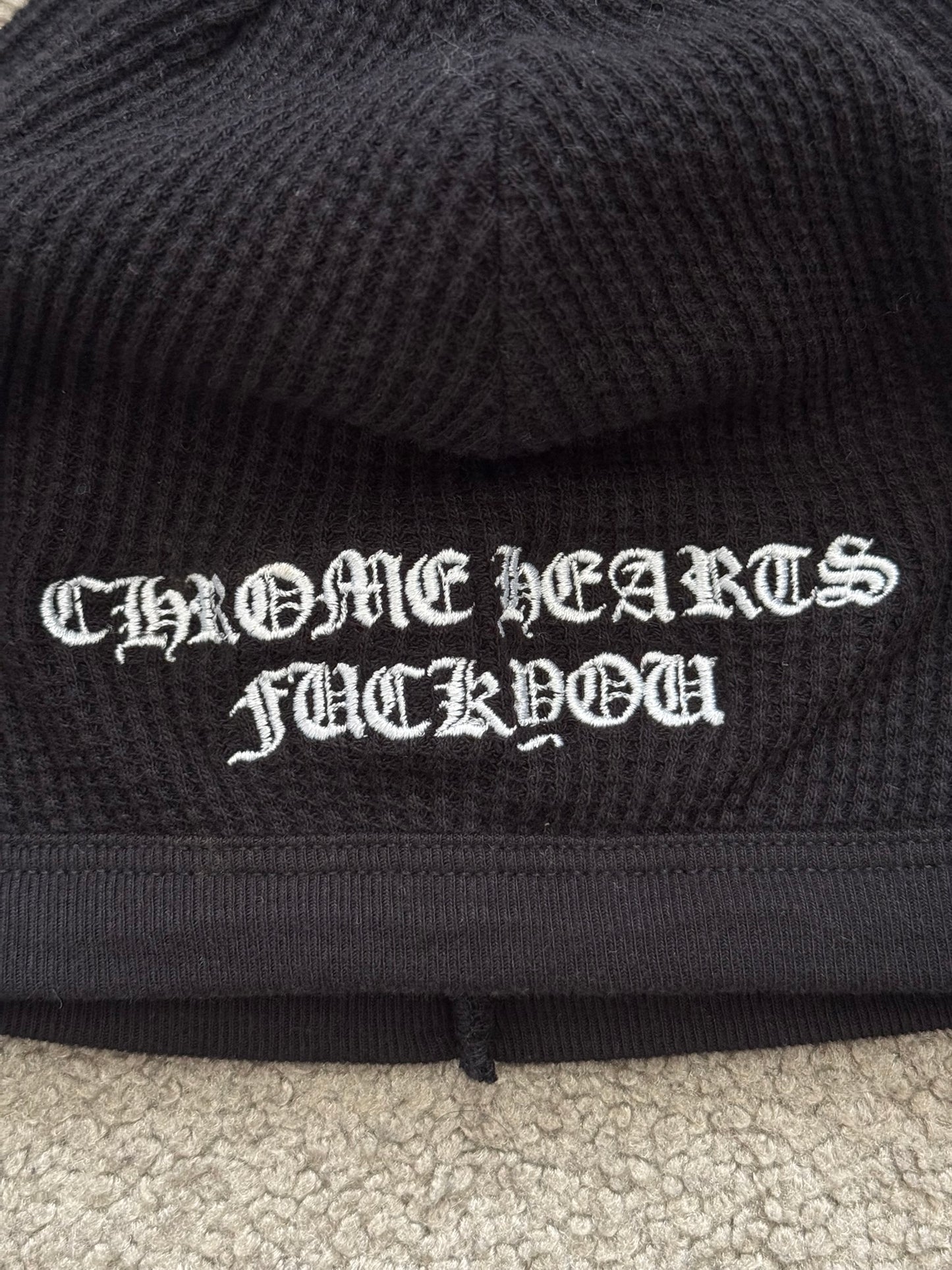 Chrome Hearts FUCK YOU Logo Thermal Beanie