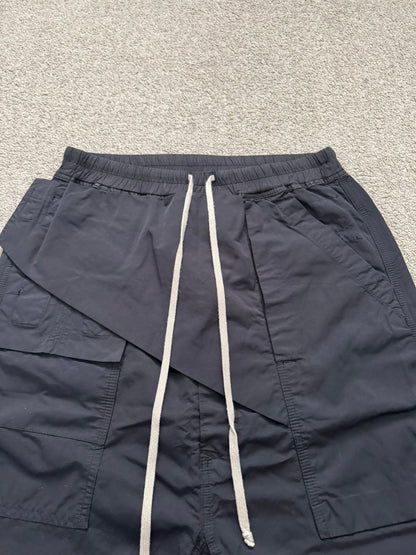 SS16 Rick Owens DRKSHDW Black Nylon Memphis Cargo Pods Shorts
