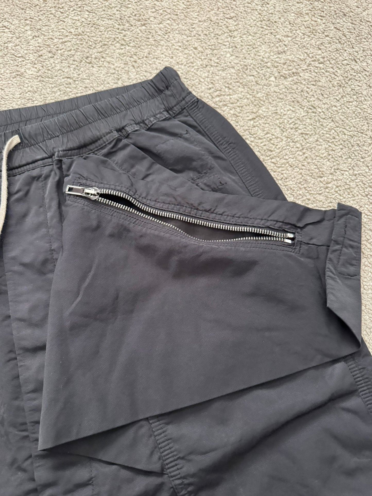 SS16 Rick Owens DRKSHDW Black Nylon Memphis Cargo Pods Shorts