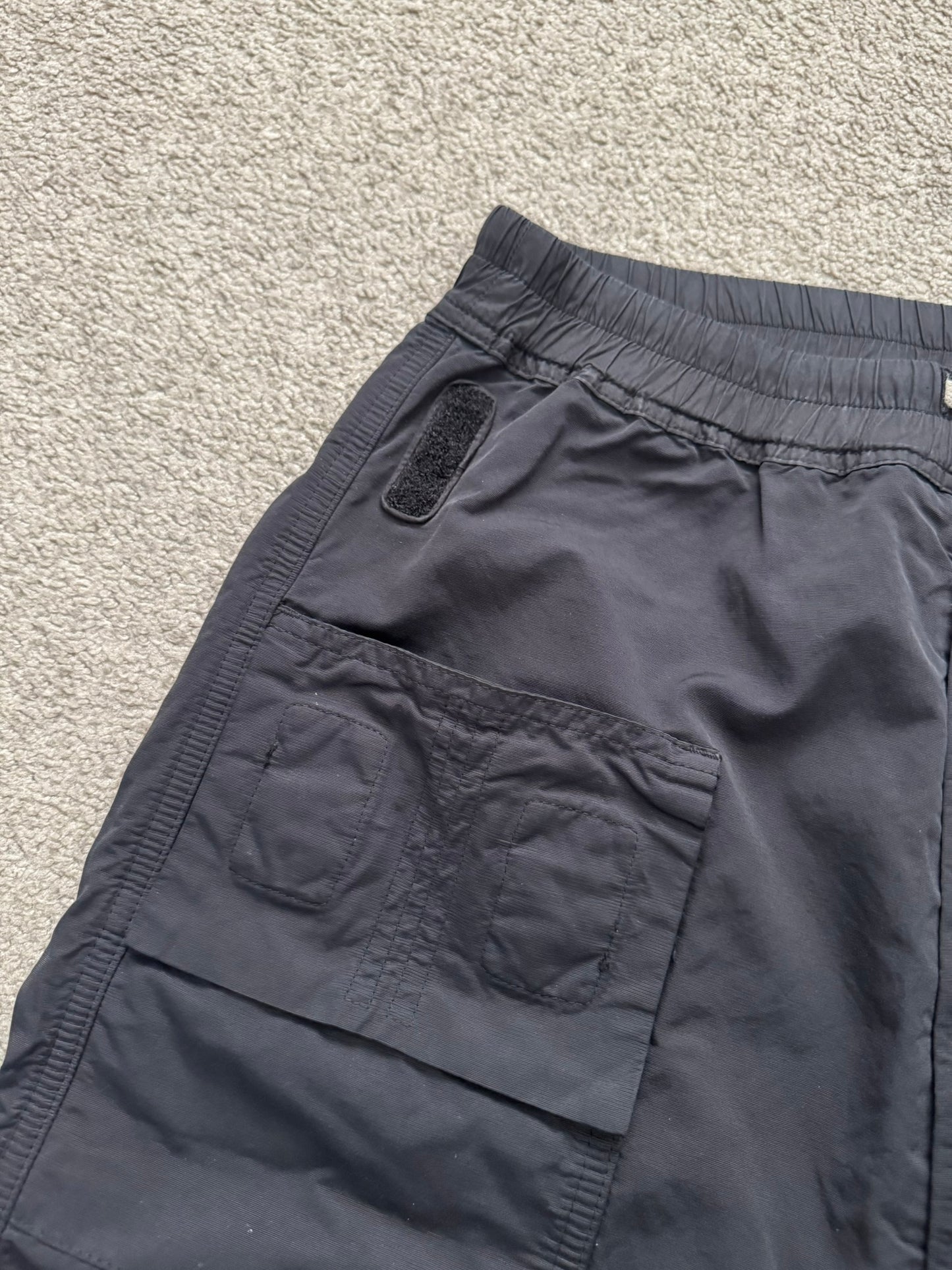 SS16 Rick Owens DRKSHDW Black Nylon Memphis Cargo Pods Shorts