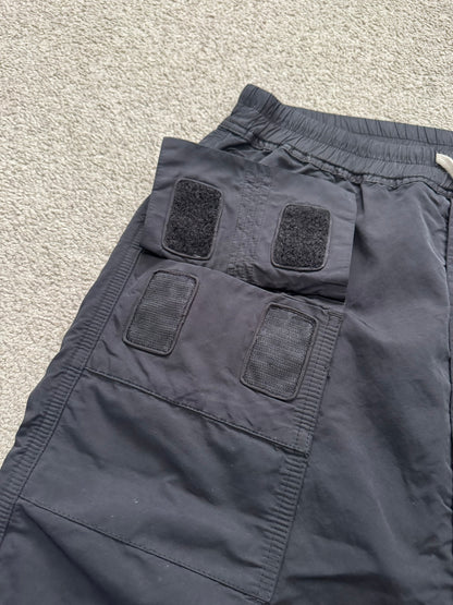 SS16 Rick Owens DRKSHDW Black Nylon Memphis Cargo Pods Shorts