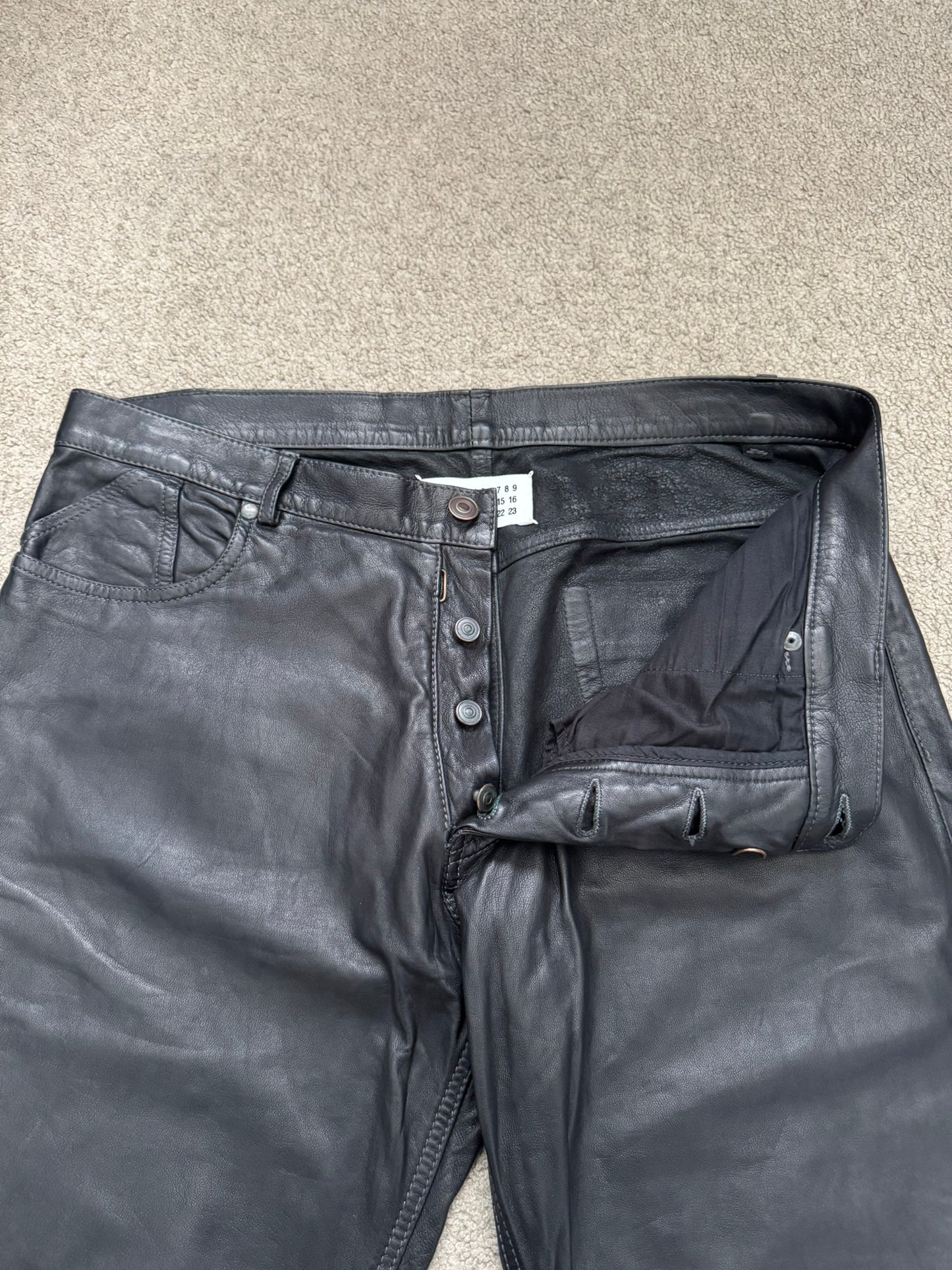 FW14 Maison Margiela Slim Lambskin Leather Jeans