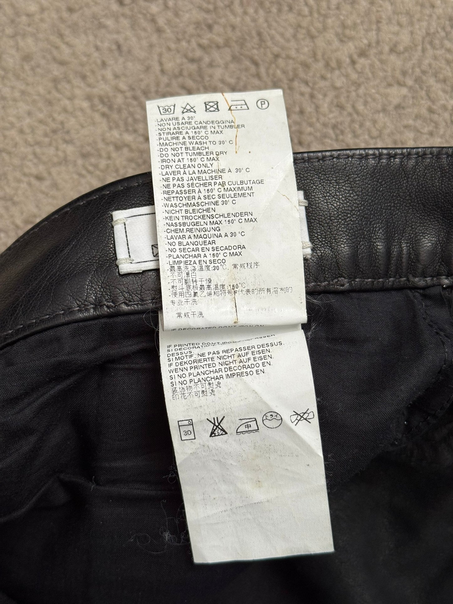 FW14 Maison Margiela Slim Lambskin Leather Jeans