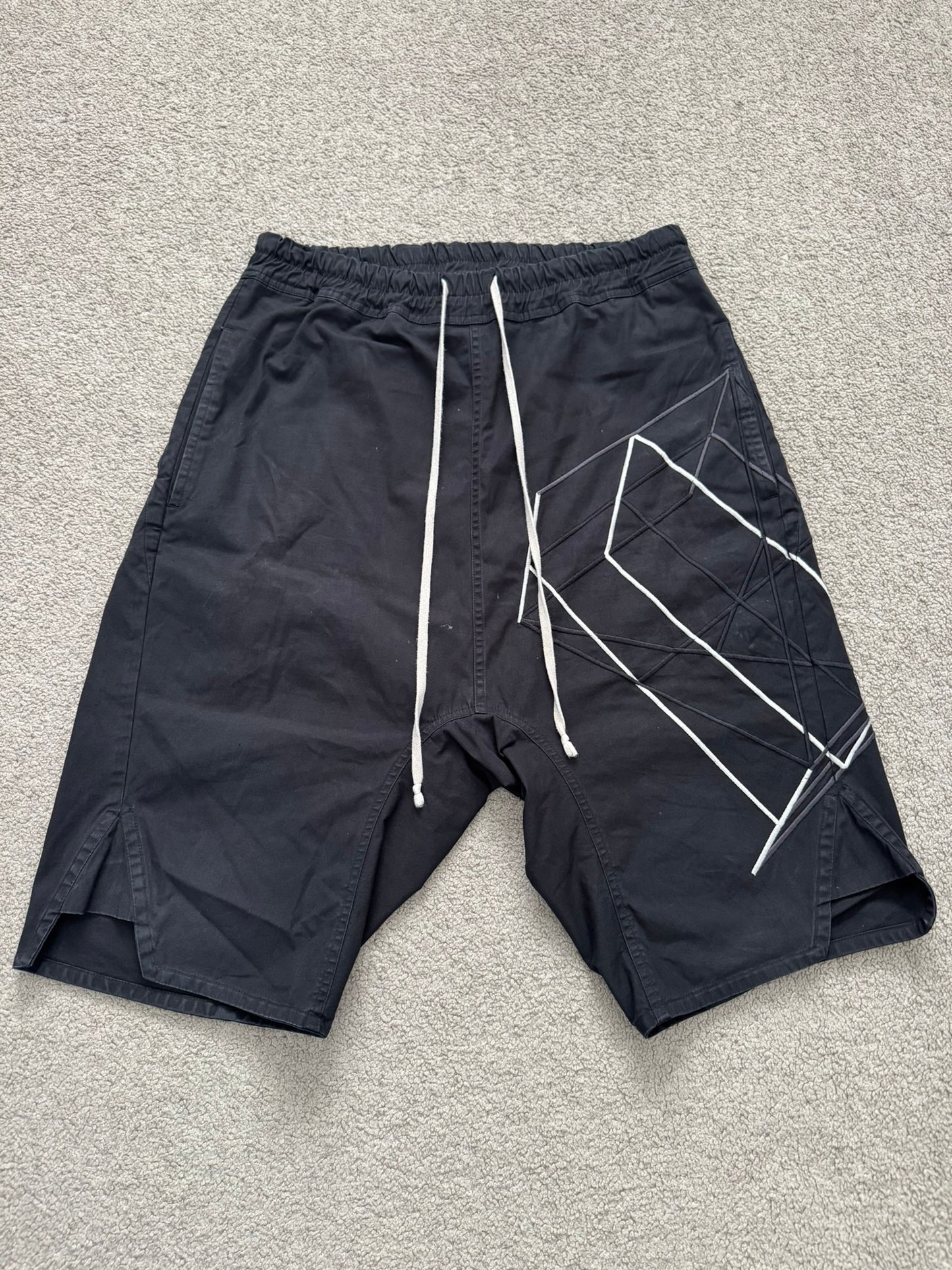 SS19 Rick Owens Mainline Geometric Basket Swinger Shorts