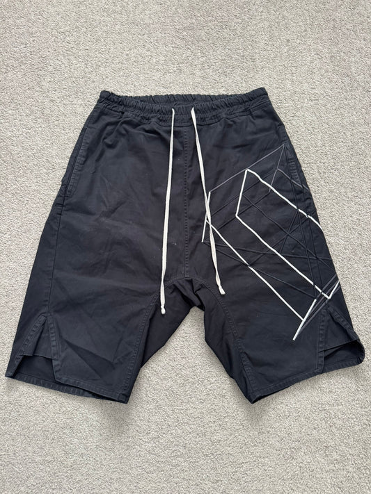 SS19 Rick Owens Mainline Geometric Basket Swinger Shorts