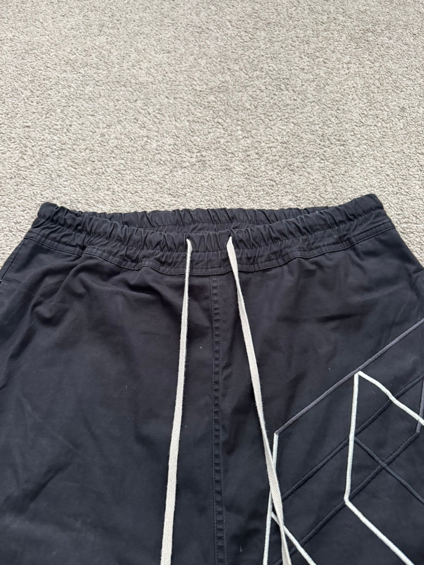 SS19 Rick Owens Mainline Geometric Basket Swinger Shorts