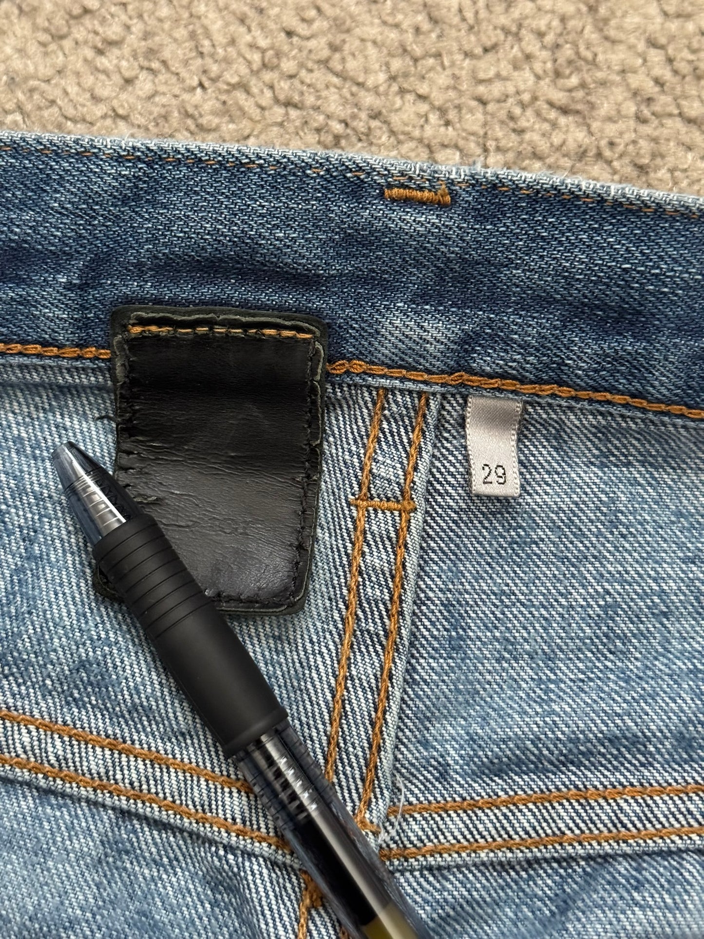 AW06 Dior Homme by Hedi Slimane Distressed Washed Repaired Denim Jeans