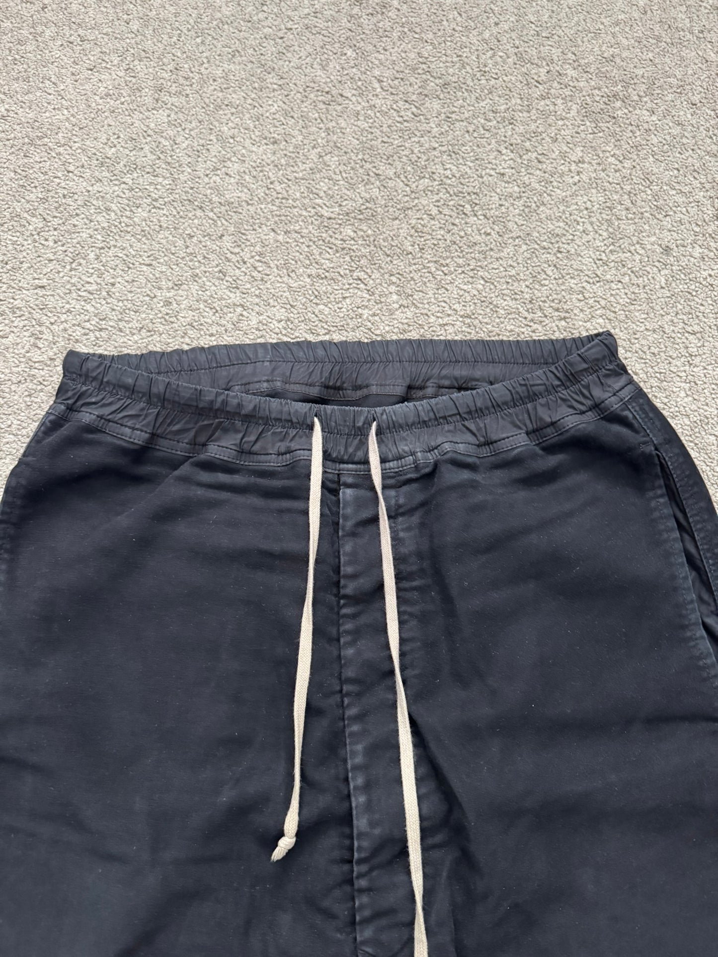 FW14 Rick Owens DRKSHDW Black Cotton Moleskin Pods Shorts