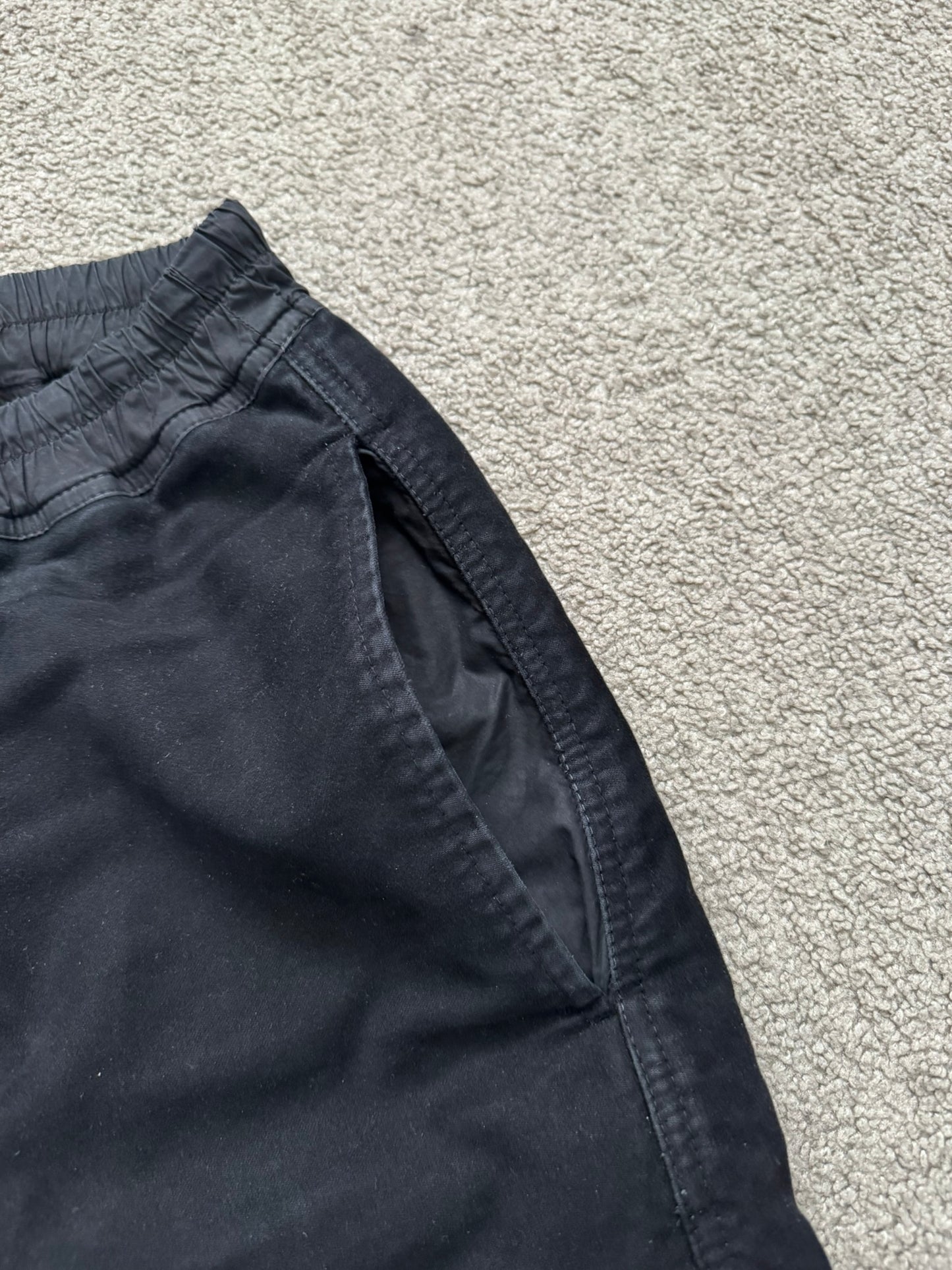 FW14 Rick Owens DRKSHDW Black Cotton Moleskin Pods Shorts
