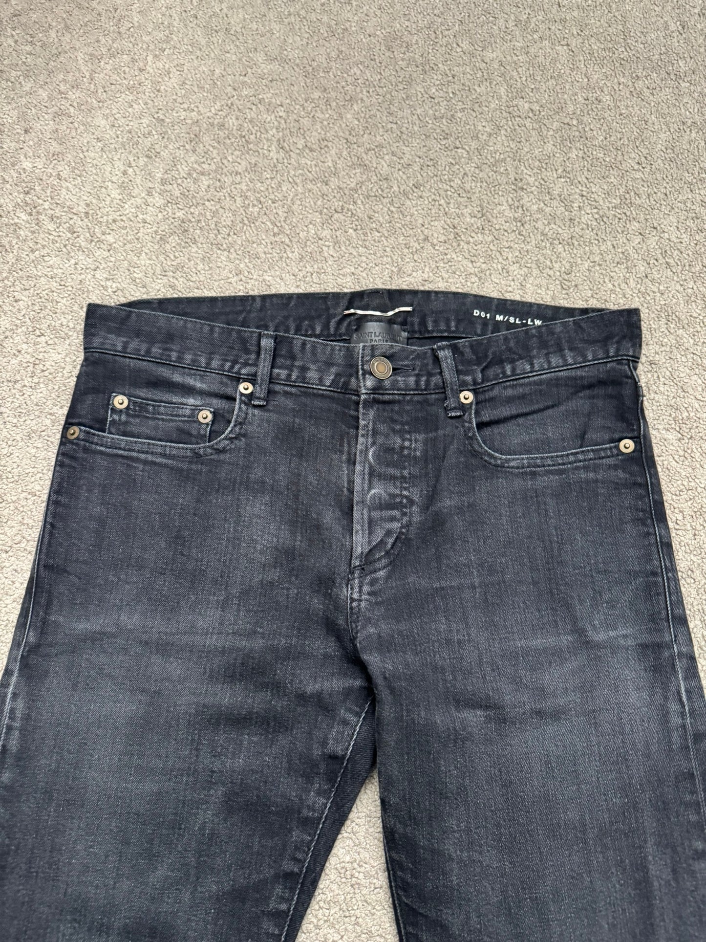 SS16 Saint Laurent by Hedi Slimane Black D01 Denim Jeans
