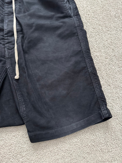 FW14 Rick Owens DRKSHDW Black Cotton Moleskin Pods Shorts