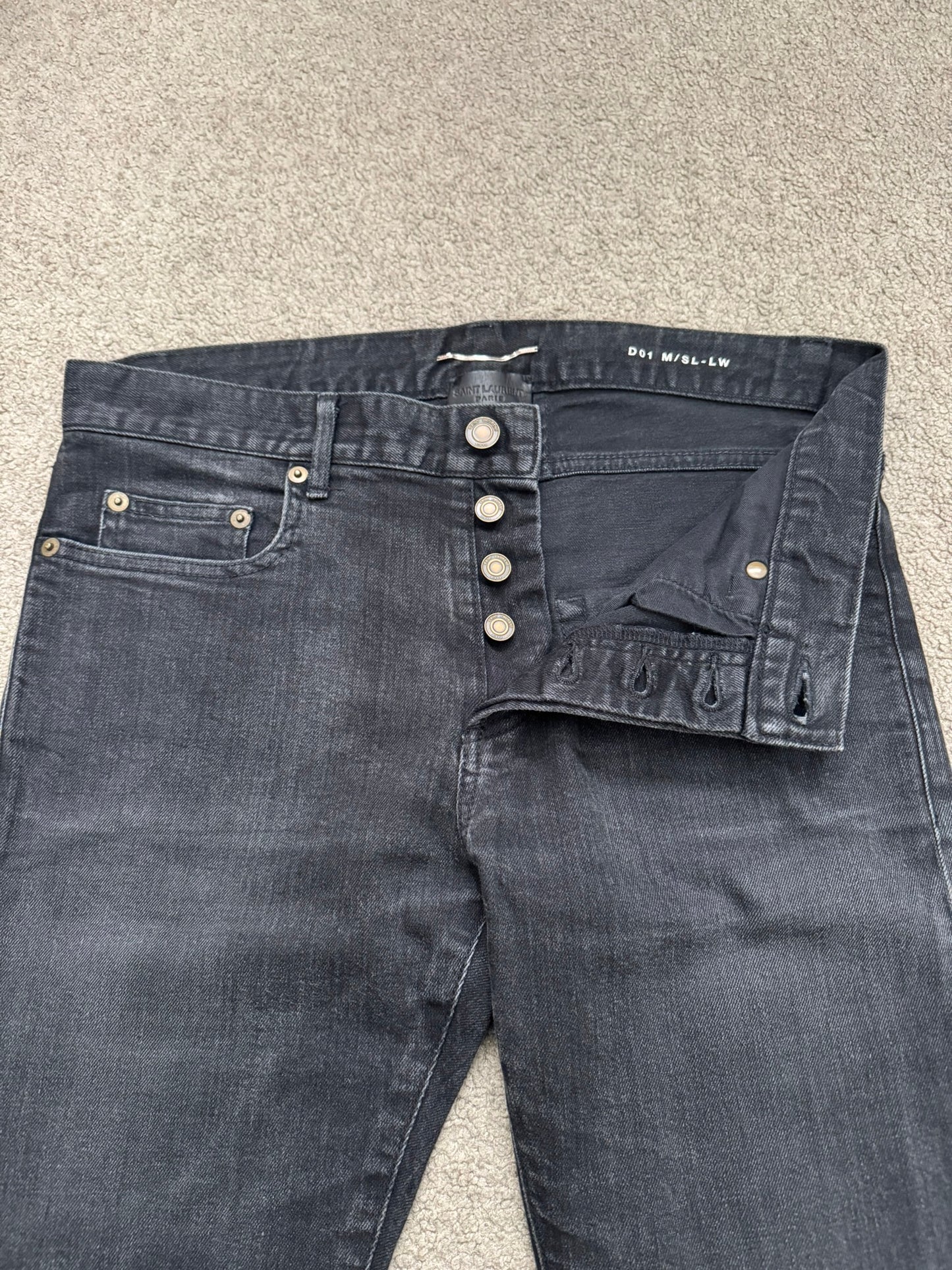 SS16 Saint Laurent by Hedi Slimane Black D01 Denim Jeans