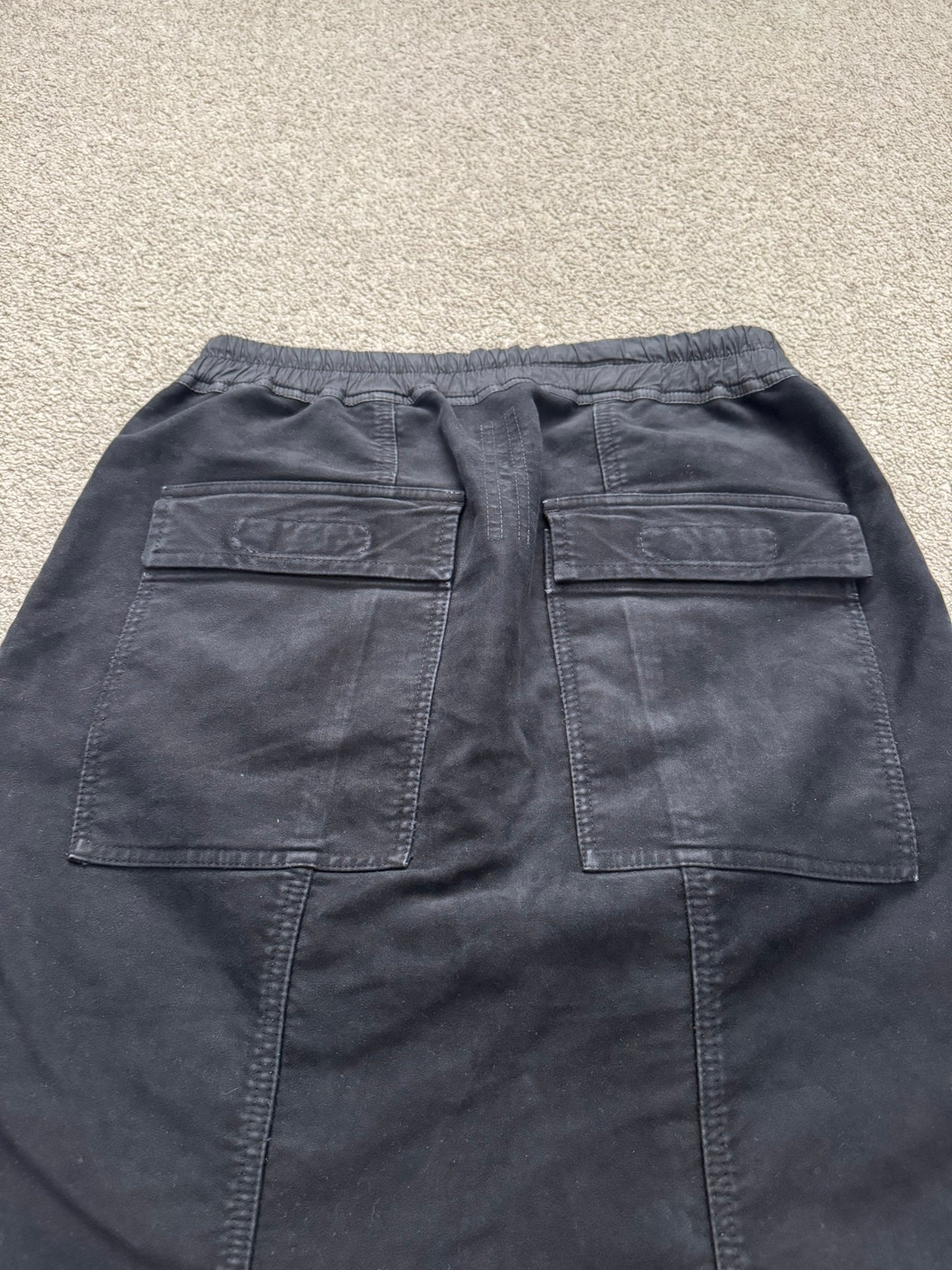FW14 Rick Owens DRKSHDW Black Cotton Moleskin Pods Shorts