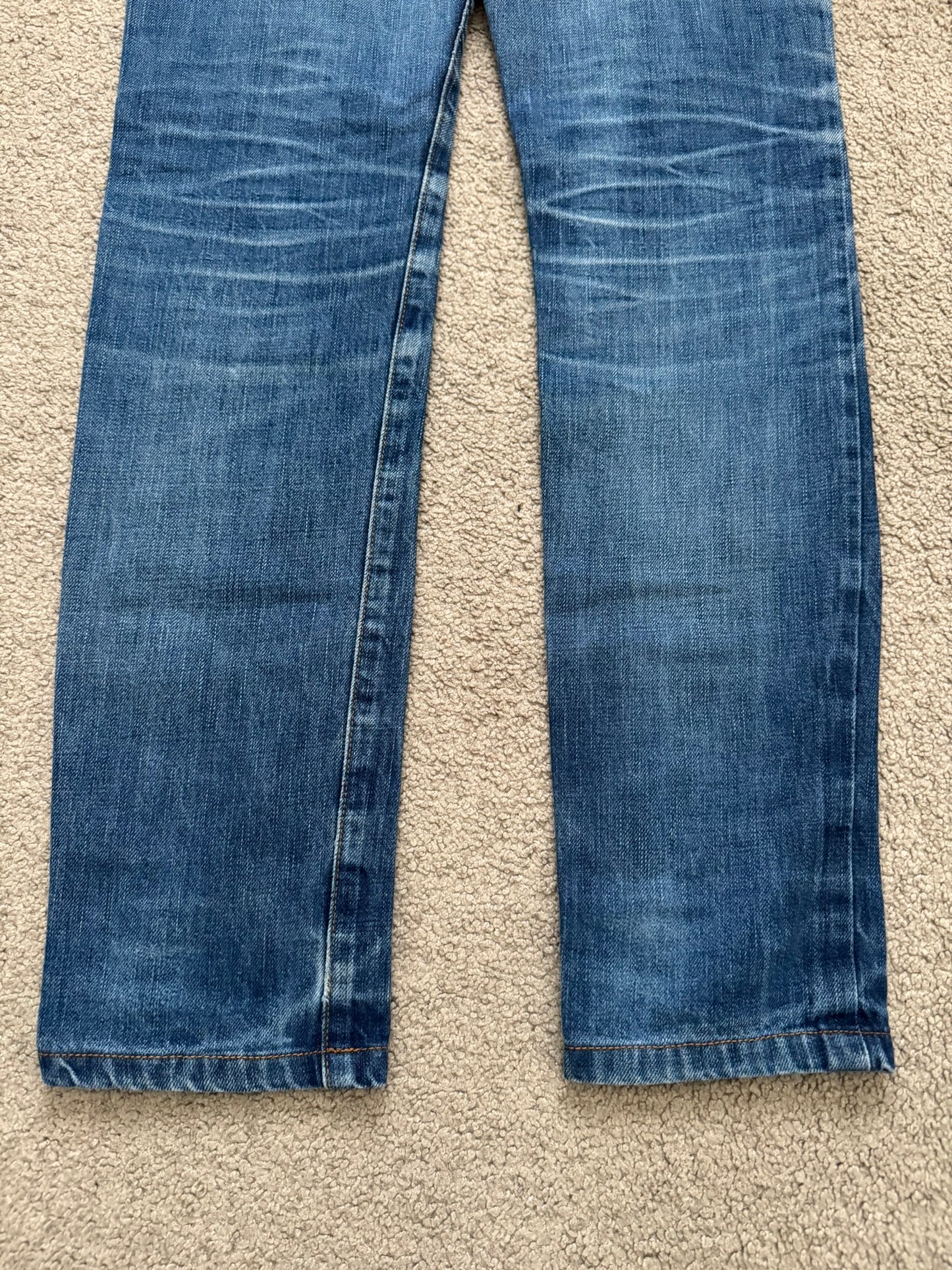 AW06 Dior Homme by Hedi Slimane Distressed Washed Repaired Denim Jeans