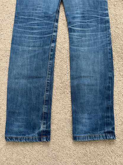 AW06 Dior Homme by Hedi Slimane Distressed Washed Repaired Denim Jeans