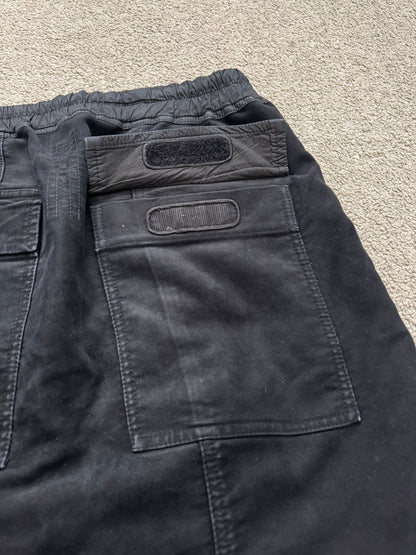 FW14 Rick Owens DRKSHDW Black Cotton Moleskin Pods Shorts