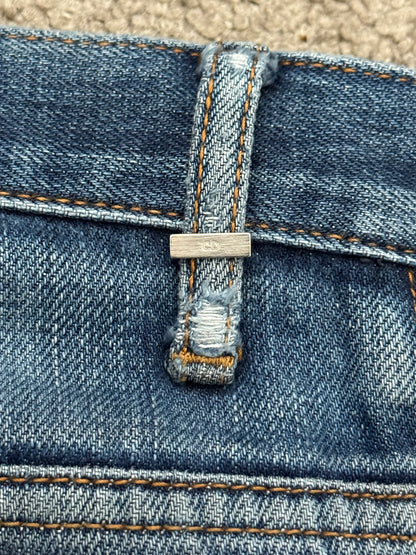 AW06 Dior Homme by Hedi Slimane Distressed Washed Repaired Denim Jeans