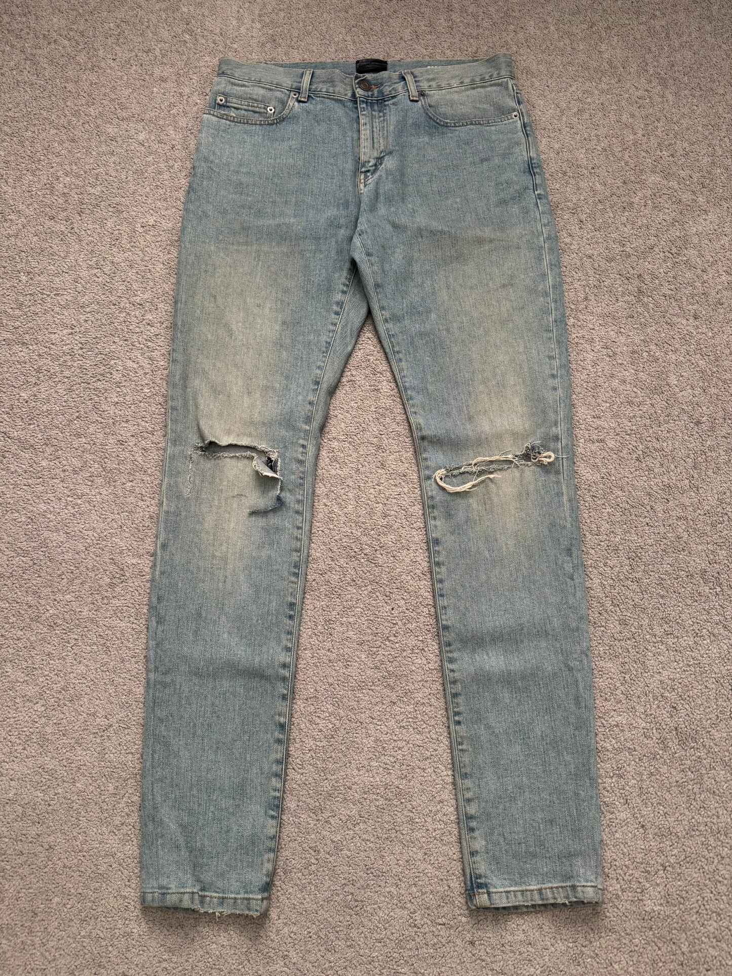 FW15 Saint Laurent by Hedi Slimane Knee Slit D02 Denim Jeans