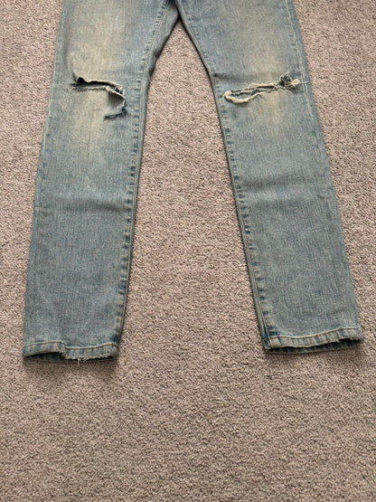 FW15 Saint Laurent by Hedi Slimane Knee Slit D02 Denim Jeans