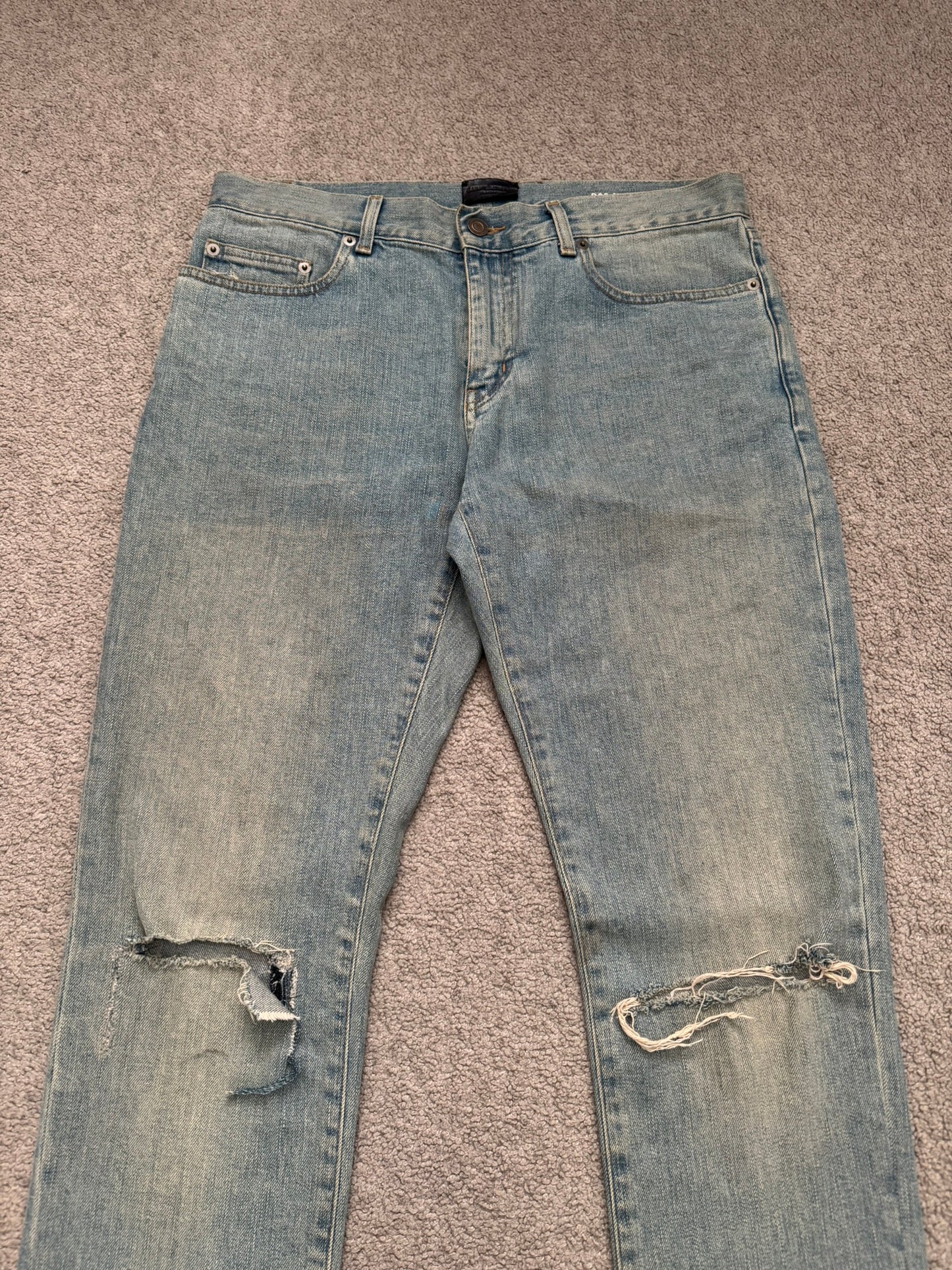 FW15 Saint Laurent by Hedi Slimane Knee Slit D02 Denim Jeans