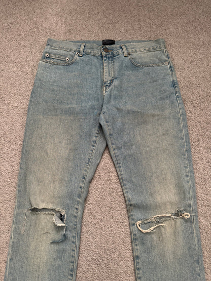 FW15 Saint Laurent by Hedi Slimane Knee Slit D02 Denim Jeans