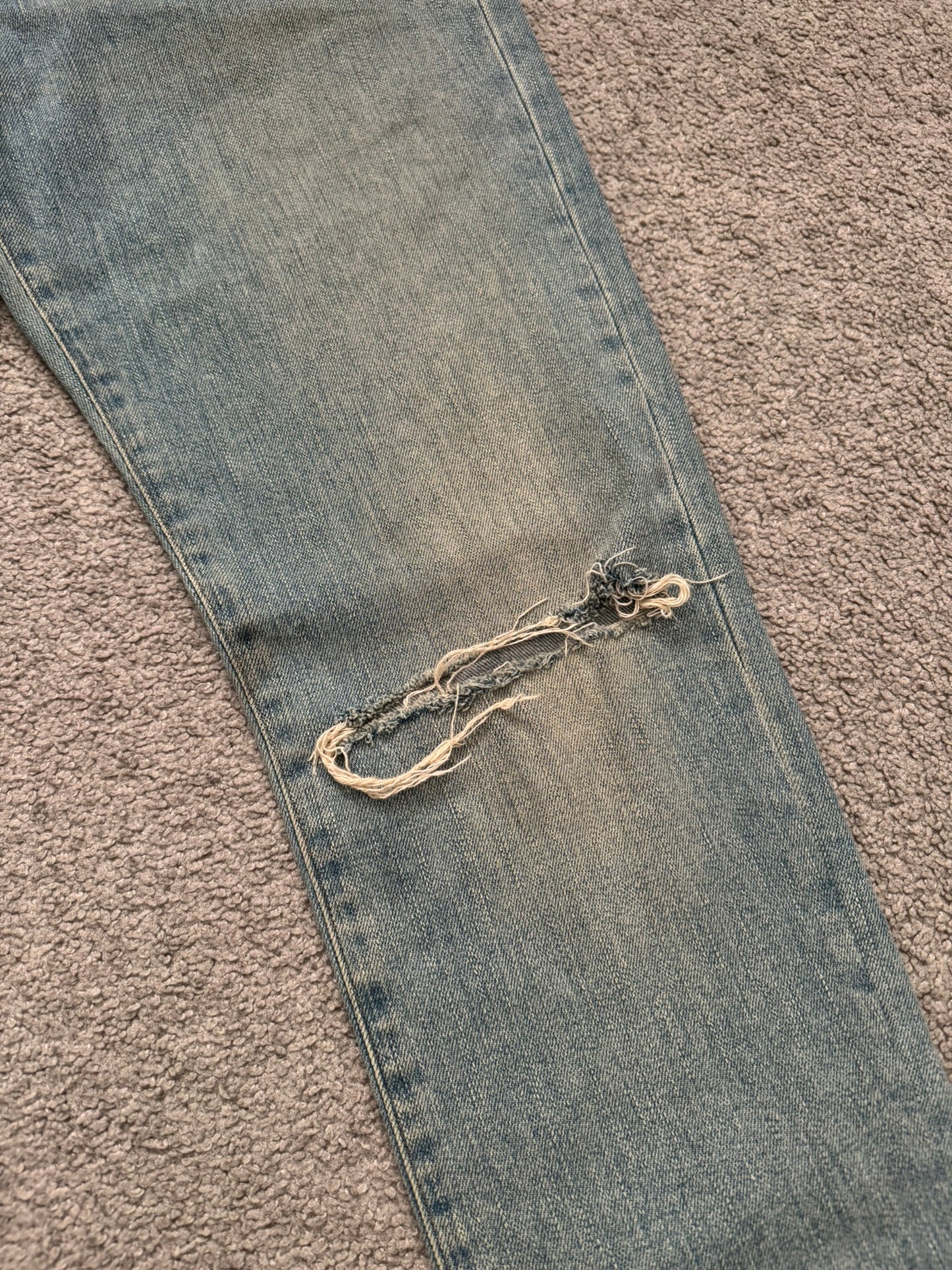 FW15 Saint Laurent by Hedi Slimane Knee Slit D02 Denim Jeans