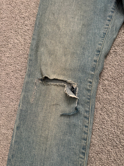 FW15 Saint Laurent by Hedi Slimane Knee Slit D02 Denim Jeans
